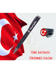 Türk Bayrağı Temalı Kişiye Özel İsimli Tükenmez Kalem