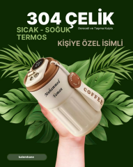 304 Çelik Sıcak - Soğuk Kişiye Özel Termos Dijital Derece Göstergeli 500 ml