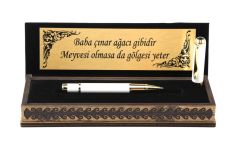 Özel Kutulu  Roller Kalem Beyaz İnci