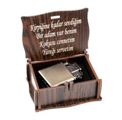 Kişiye Özel Gazlı Çakmak Ahşap Kutulu