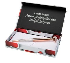 Rose Gold Elmas Model Tükenmez Kalem Anneler Gününe Özel