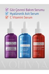 Volivya Hyalüronic Acid Serum + Vitamin C Serum + Göz Çevresi Bakım Serumu 30ml 3'lü Set