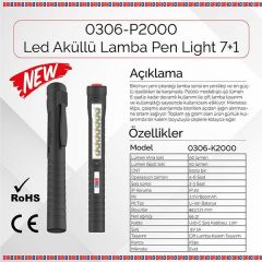 Brio Led Akülü Lamba Pen Lıght 7+1