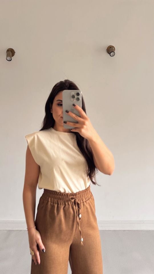 Vatkalı Tshirt Nude