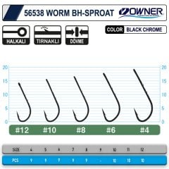 Owner 56538 Worm BH-Sproat BC Olta İğnesi