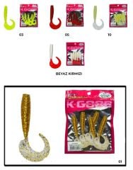 Mutant 3545 Runner Tail 8cm Levrek Silikonu 5'li Paket Suni Yem
