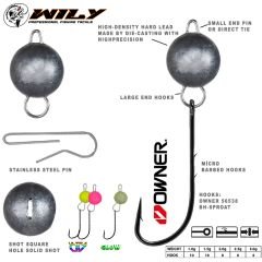 Wily 56538 Mafsallı Glow Jig Head