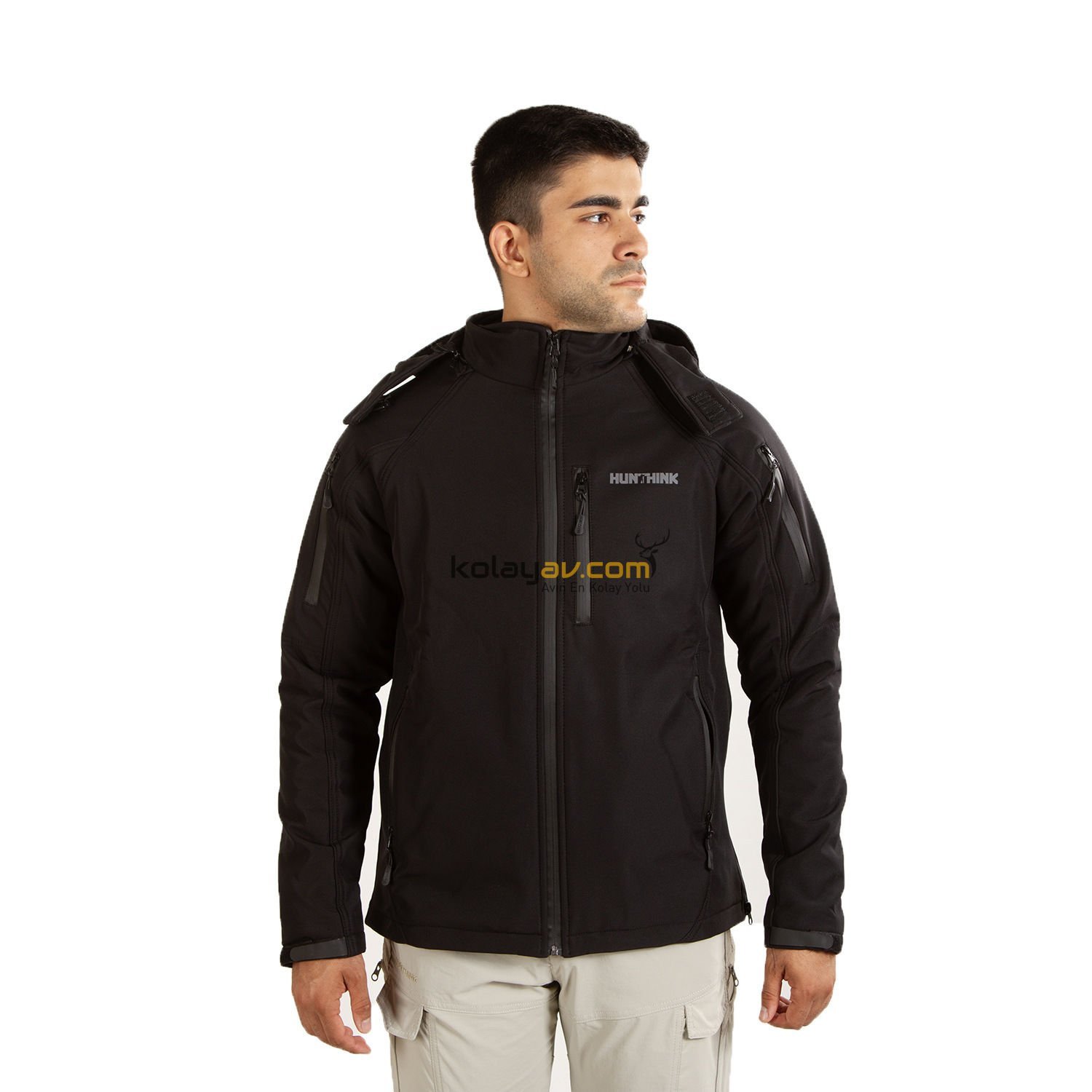 Hunthink Softshell Polar Taktik Mont Siyah - Medium