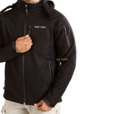 Hunthink Softshell Polar Taktik Mont Siyah - Small