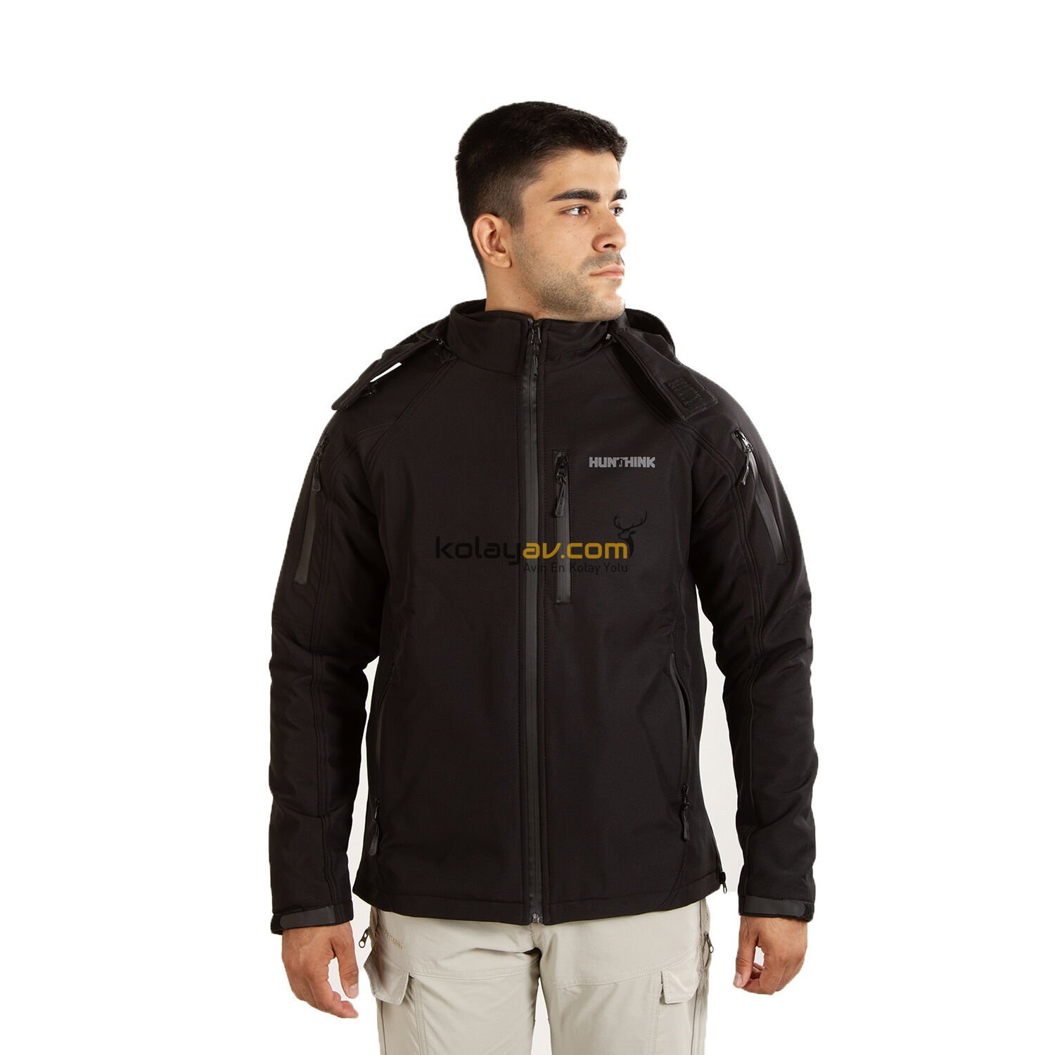 Hunthink Softshell Polar Taktik Mont Siyah - Small