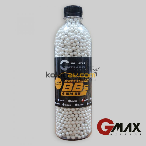 Gmax Airsoft Mermi BB 0.28gr 6mm 3000 Adet