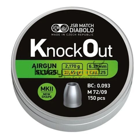 JSB Diabolo Knock Out 33,49gr Havalı Saçma 6.35mm, Pellet