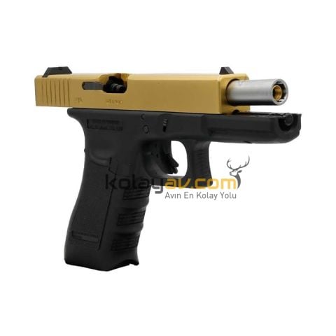 We Glock 17 Gen3 Titanium Gold Blowback Airsoft Tabanca Greengas