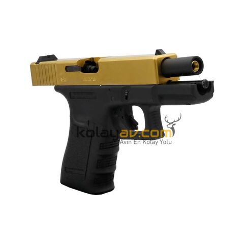 We Glock 19 Gen3 Titanium Gold Blowback Airsoft Tabanca Greengas