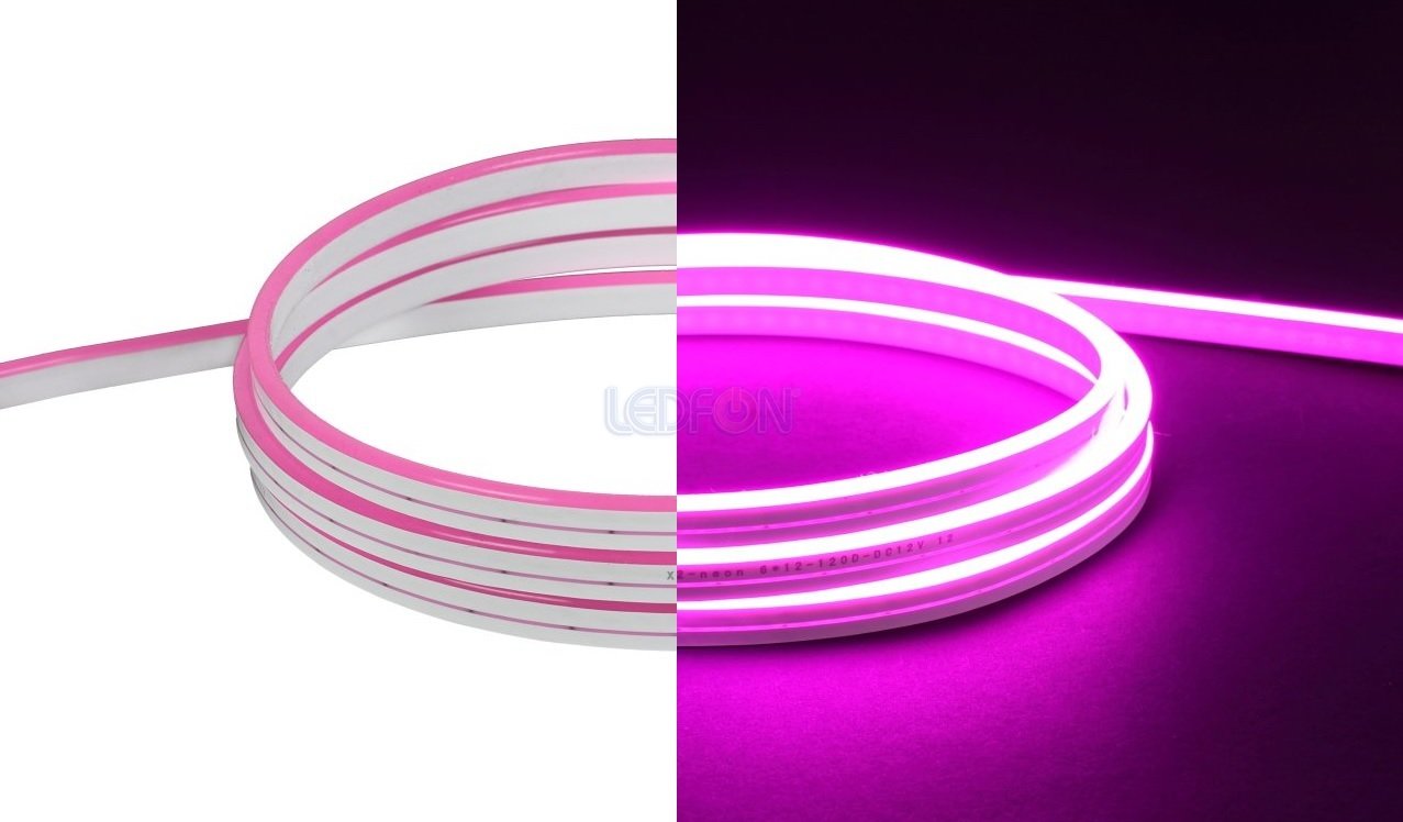 12V 6mm Neon Led Pembe 1cm