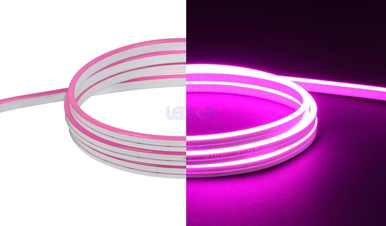 12V 6x12mm 9W IP67 Silikon Pembe Neon Led 1cm