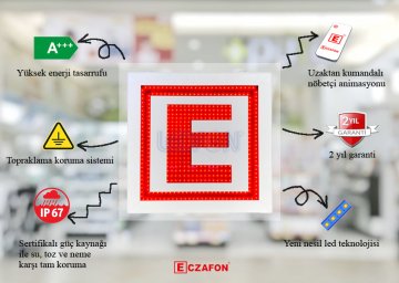 ECZAFON Eczane E Logo Led Tabela Yeni Nesil