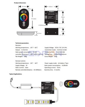 Touch Dokunmatik RGB Led Kontrol Cihazı 30A