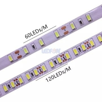12V 9.6W 5mm 120 Led Silikonsuz 4000K Naturel Şerit Led