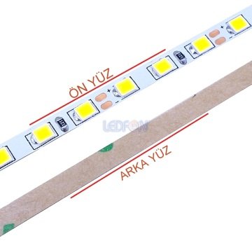 12V 9.6W 5mm 120 Led Silikonsuz Naturel Şerit Led