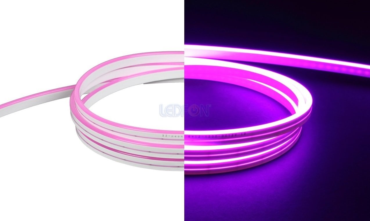 12V 6x12mm 9W IP67 Silikon Mor Neon Led 1cm