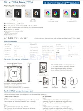 Duvar Tipi Dokunmatik Led Dimmer Beyaz +1 Adet Alıcı 15A