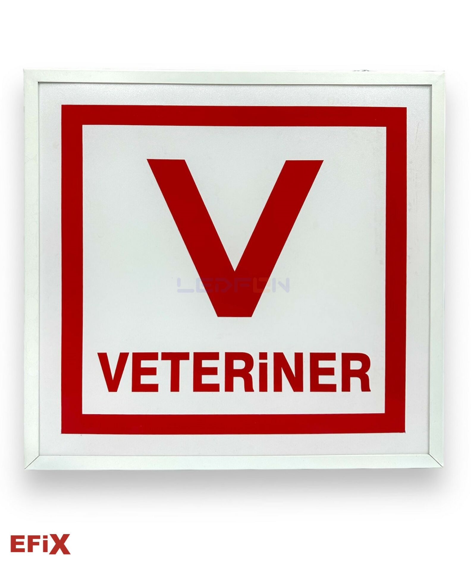 Veteriner V Logo Led Tabela 60x60cm