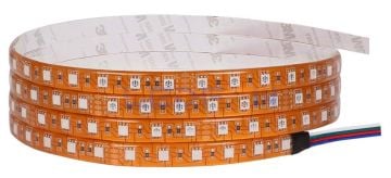 24V 14.4W Bakır PCB 3 Çip IP62 Silikonlu RGB Şerit Led