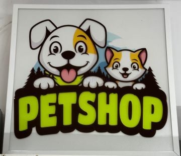 Petshop Led Tabela 60x60cm