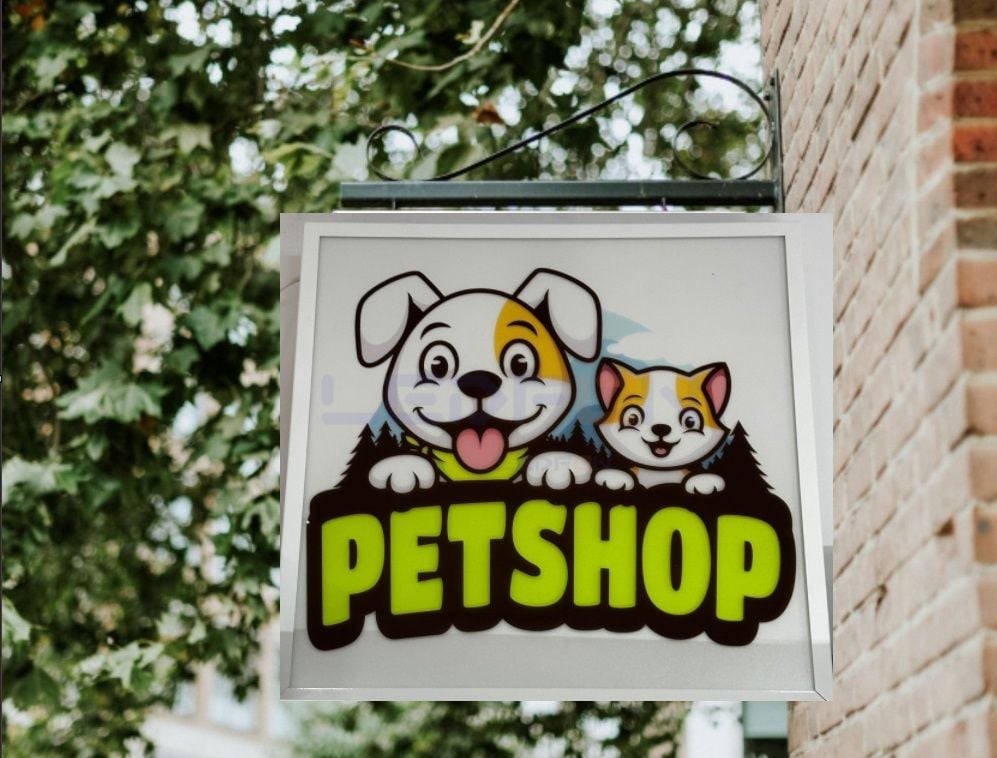 Petshop Led Tabela 60x60cm