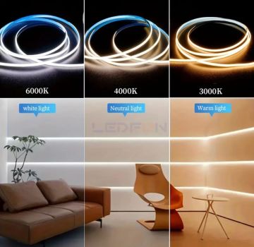 24V 10W 480Led IP67 Dış Mekan 2700K Günışığı Cob Şerit Led