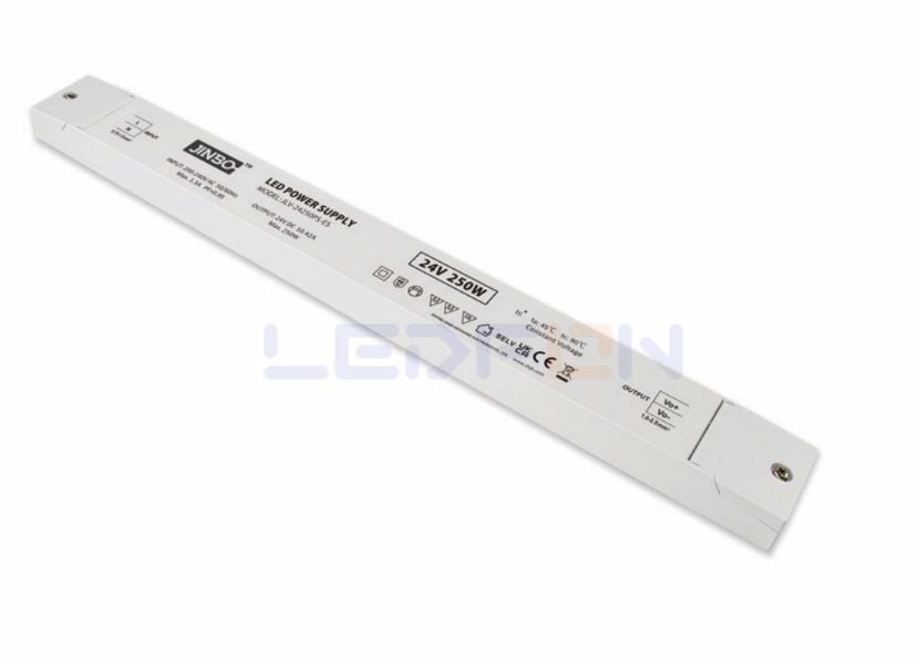 Jinbo 24V 10.42A 250W IP67 Dış Mekan Slim Plastik Adaptör
