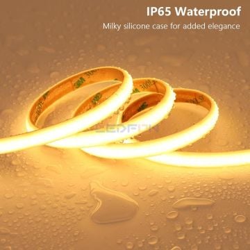 24V 10W 480Led IP65 Dış Mekan 2700K Günışığı Cob Şerit Led
