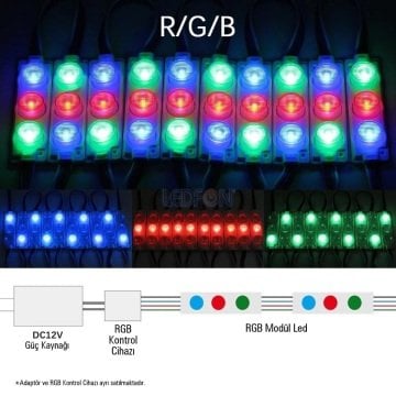 12V Power 3W RGB Modül Led 20 Adet