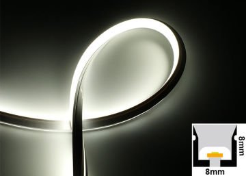 24V 8x8mm 6W IP67 2700K Sıcak Günışığı Neon Led