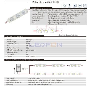 12V APlus 1.5W Sarı Modül Led OUT