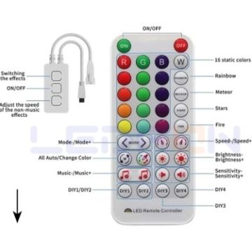 SP611E Kumandalı/Bluetooth Pixel Magic ARGB Led Kontrol Cihazı