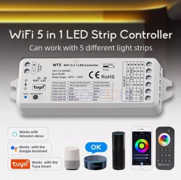 Wifi Tek Renk/RGB/RGBW/Tunable Led Kontrol Cihazı 15A