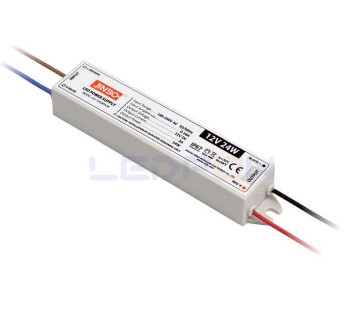 Jinbo 12V 2A 24W IP67 Dış Mekan Plastik Kasa Adaptör
