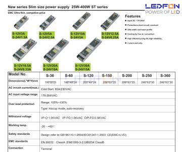 12V 10A 120W Slim Led Adaptör