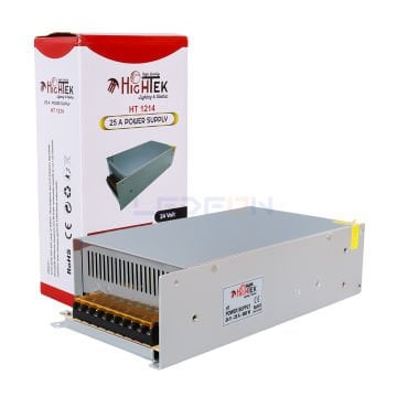 24V 25A 600W Metal Kalın Kasa Adaptör