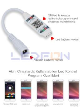 Bluetooth Mini RGB Led Kontrol Cihazı