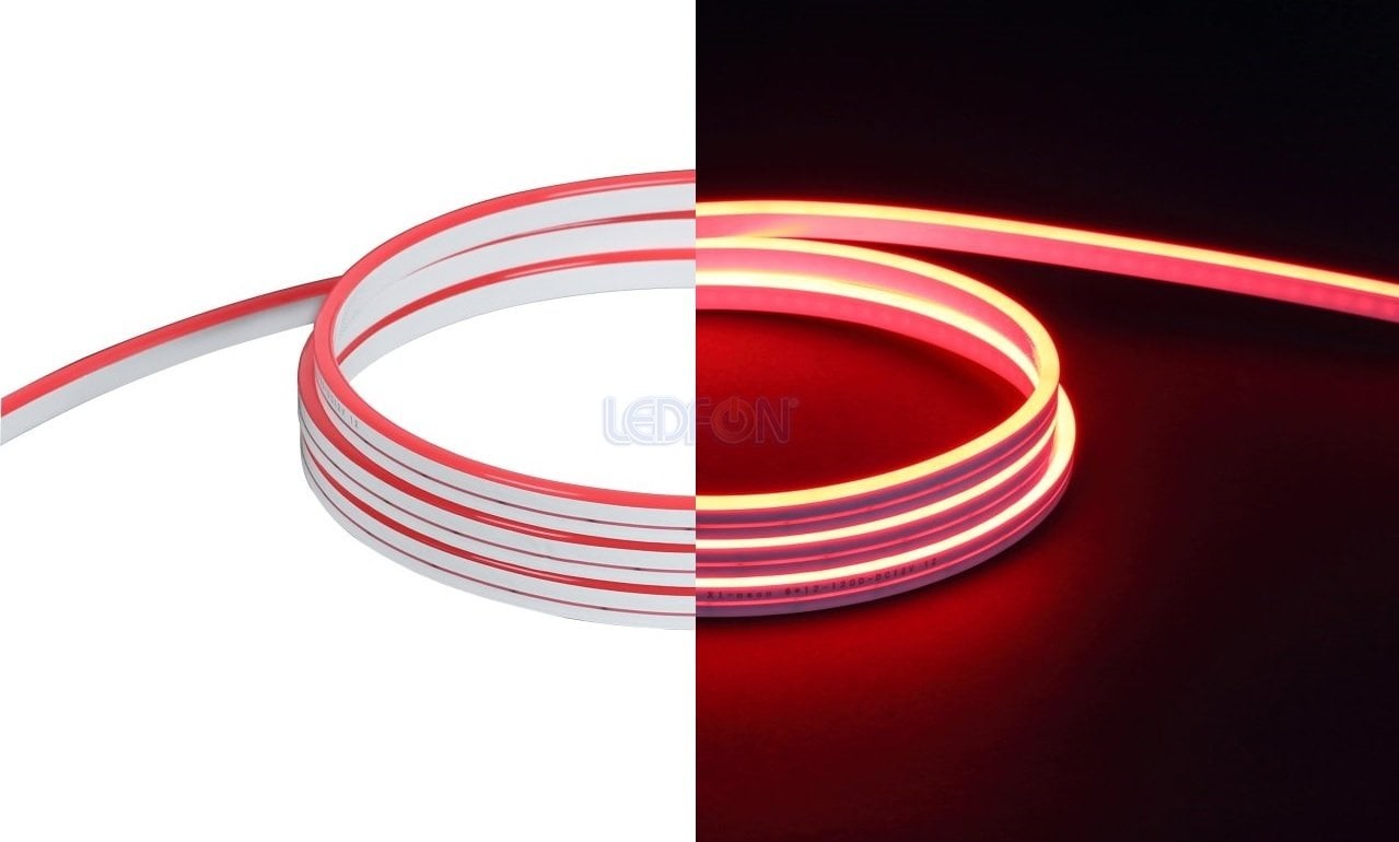 12V 6x12mm 9W IP67 Silikon Neon Led Kırmızı 1cm