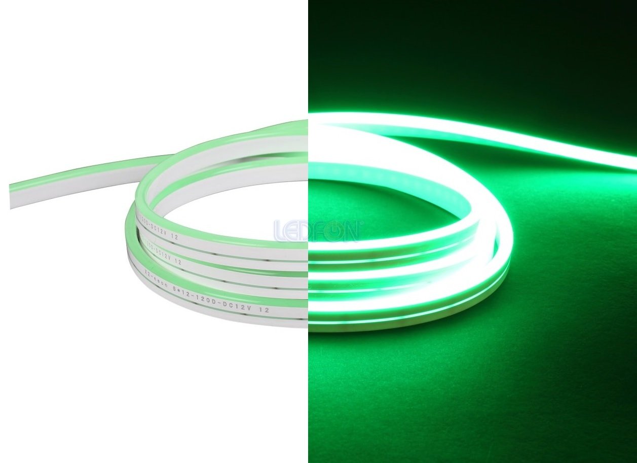 12V 6x12mm 9W IP67 Silikon Yeşil Neon Led 1cm