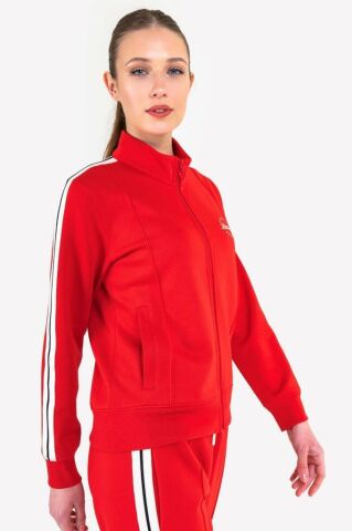 Lescon 23NTBS002120003 Kırmızı Kadın Fermuarlı Sweatshirt