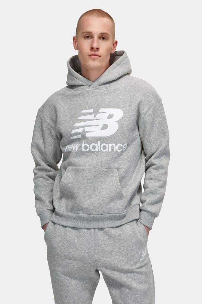 New Balance Lifestyle MNH3333-AG Gri Erkek Kapişonlu Sweatshirt