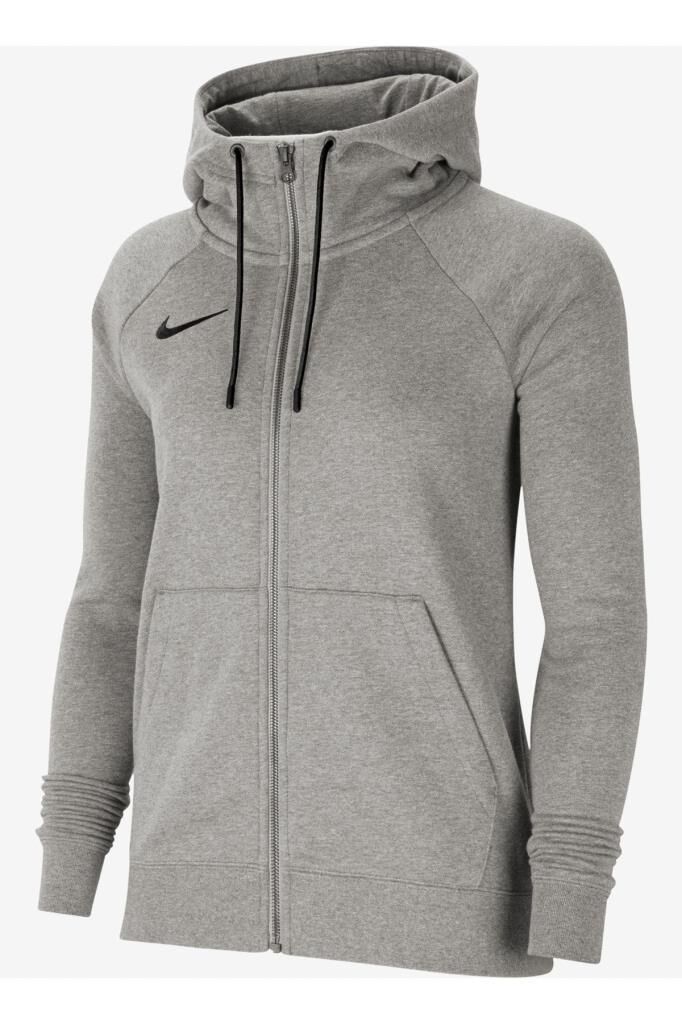 Nike W Nk Flc Park20 Fz CW6955-063 Gri Hoodie Kadın Sweatshirt