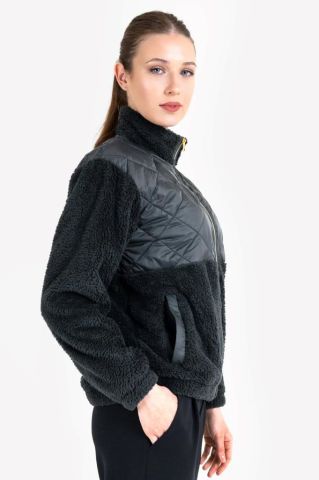 Lescon 23NTBS002137633 Siyah Kadın Polar Fermuarlı Sweatshirt