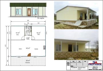 102m2 Tek Katlı Prefabrik Yazlık