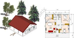 132m2 Tek Katlı Prefabrik